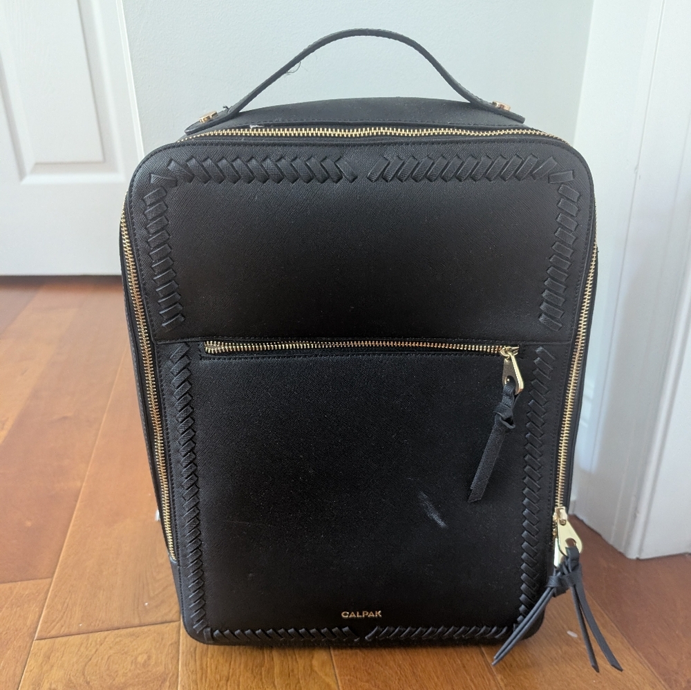 Calpak Black Backpack with Gold Accents